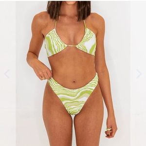 Aurelle Viv Green Zebra/Stripe Bikini
